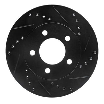 R1 Concepts R1 70-93 Ford Taurus (Excl SHO) Front Right Drilled & Slotted Black Brake Rotor