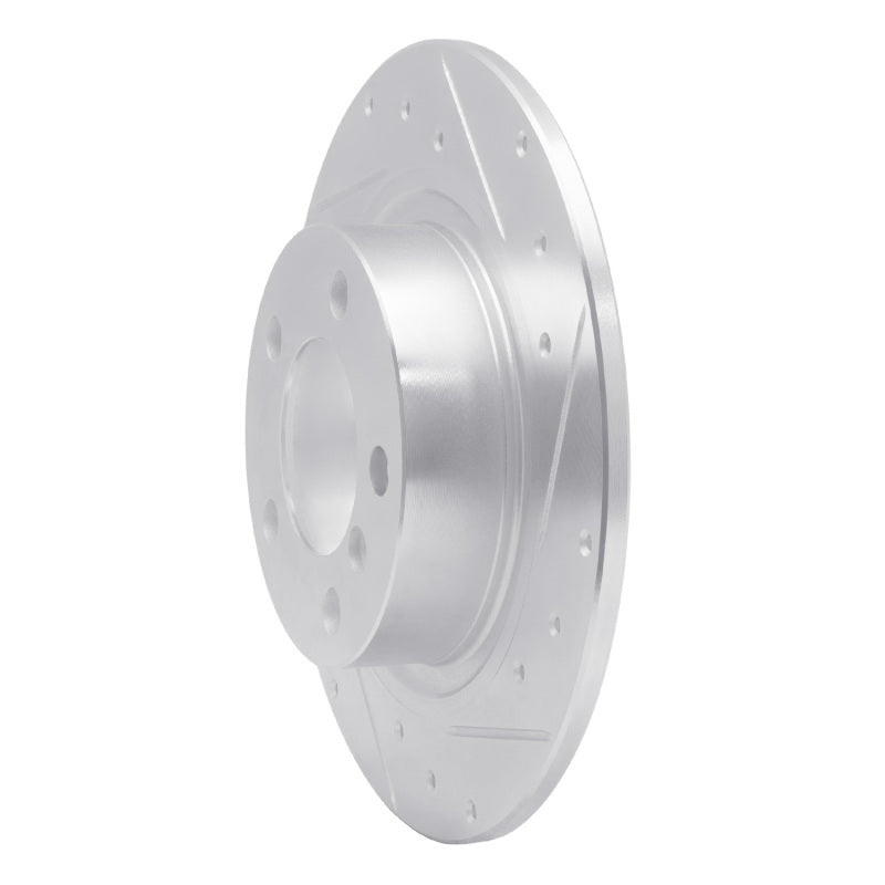 R1 Concepts R1 13-16 Mini Cooper Countryman Rear Right Drilled & Slotted Silver Brake Rotor
