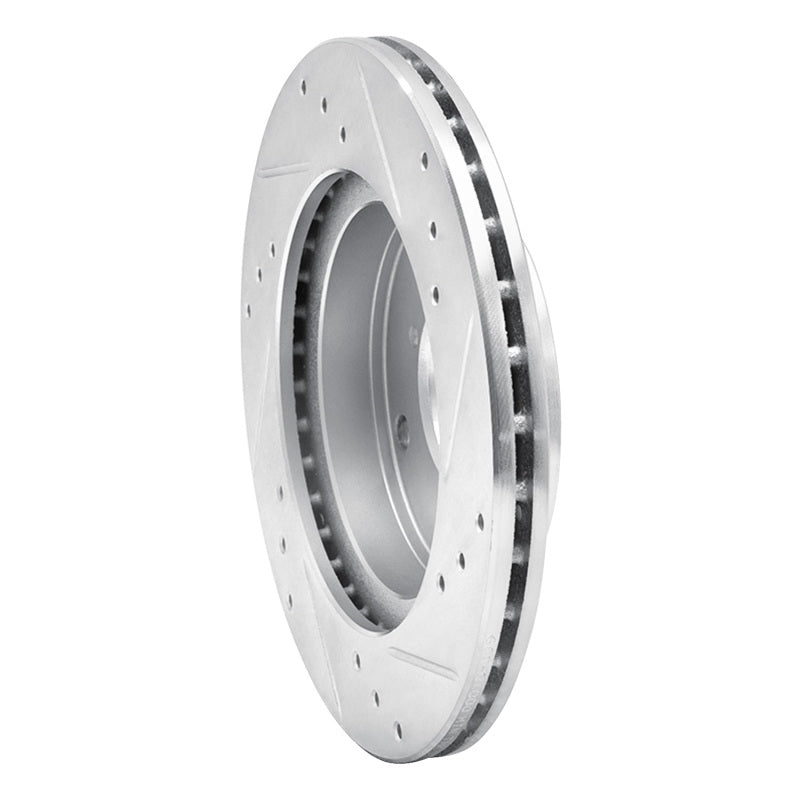 R1 Concepts R1 89-94 Suzuki SWIFT Front Left Drilled & Slotted Silver Brake Rotor