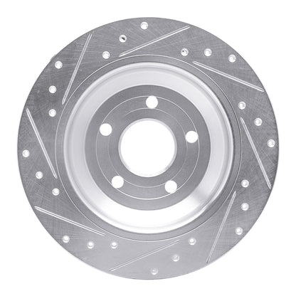 R1 Concepts R1 2016-2025 Ford Bronco Sport Rear Right Drilled & Slotted Silver Brake Rotor