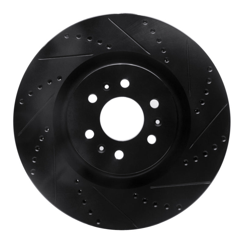 R1 Concepts R1 04-11 Cadillac CTS Front Right Drilled & Slotted Black Brake Rotor
