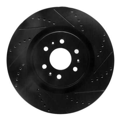 R1 Concepts R1 04-11 Cadillac CTS Front Right Drilled & Slotted Black Brake Rotor