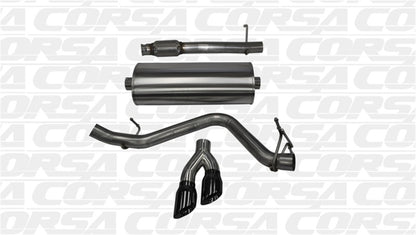 CORSA Performance Corsa 14-19 GMC Sierra/Chevy Silv 1500 Reg. Cab/Long Bed 5.3L V8 Black Sport Single Side CB Exhaust