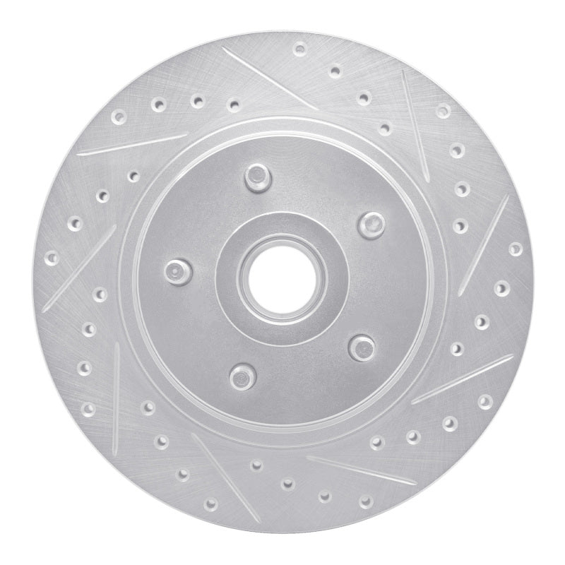 R1 Concepts R1 76-81 Chrysler Newport Front Right Drilled & Slotted Silver Brake Rotor