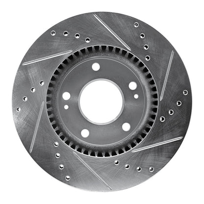 R1 Concepts R1 03-13 Hyundai Sonata Front Left Drilled & Slotted Silver Brake Rotor