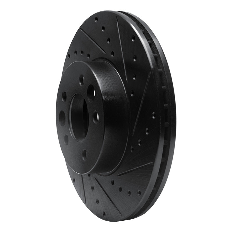 R1 Concepts R1 98-02 Ford Crown Victoria Front Right Drilled & Slotted Black Brake Rotor