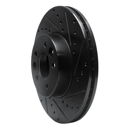 R1 Concepts R1 98-02 Ford Crown Victoria Front Right Drilled & Slotted Black Brake Rotor