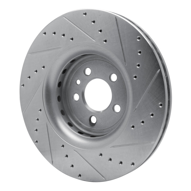 R1 Concepts R1 14-23 Dodge Charger Front Left Drilled & Slotted Silver Brake Rotor
