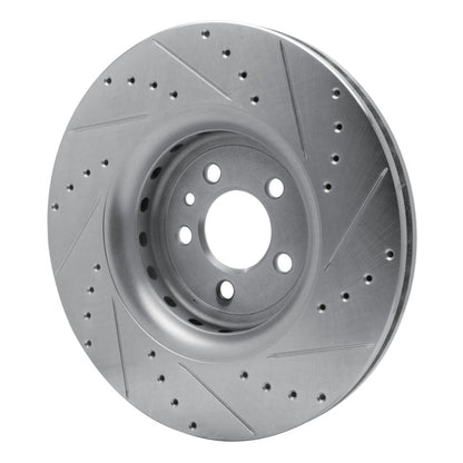 R1 Concepts R1 14-23 Dodge Charger Front Left Drilled & Slotted Silver Brake Rotor