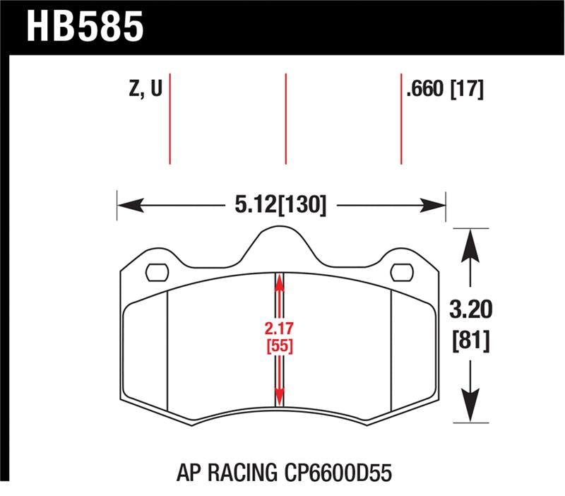 Hawk Performance Hawk AP Racing CP 6600 DTC-70 Race Brake Pads
