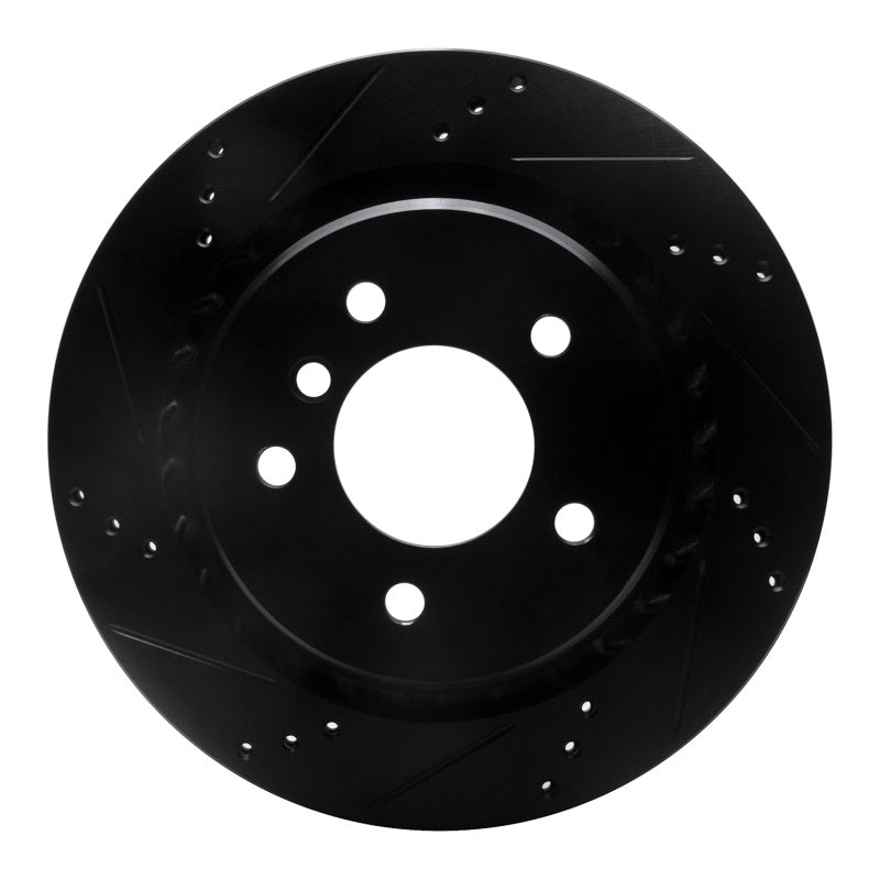 R1 Concepts R1 95-02 BMW Z3 Right Rear Drilled & Slotted Black Brake Rotor