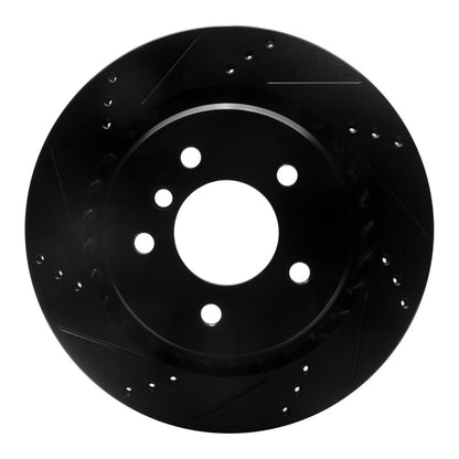 R1 Concepts R1 95-02 BMW Z3 Right Rear Drilled & Slotted Black Brake Rotor