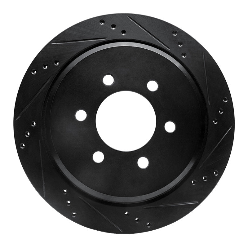 R1 Concepts R1 02-06 Ford Expedition Rear Right Drilled & Slotted Black Brake Rotor