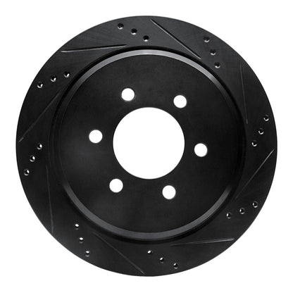 R1 Concepts R1 02-06 Ford Expedition Rear Right Drilled & Slotted Black Brake Rotor