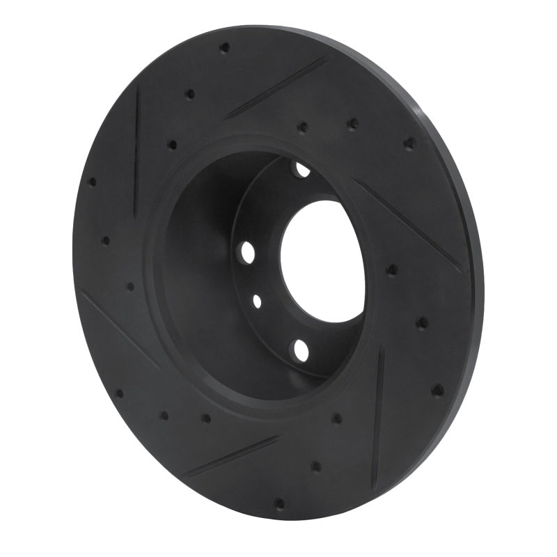 R1 Concepts R1 76-76 BMW 530I Front Right Drilled & Slotted Black Brake Rotor