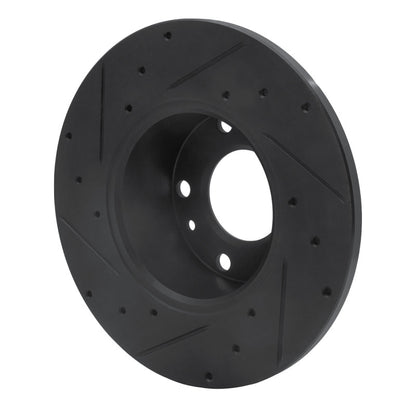 R1 Concepts R1 76-76 BMW 530I Front Right Drilled & Slotted Black Brake Rotor