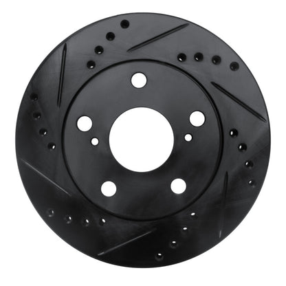 R1 Concepts R1 92-01 Toyota Camry Front Left Drilled & Slotted Black Brake Rotor