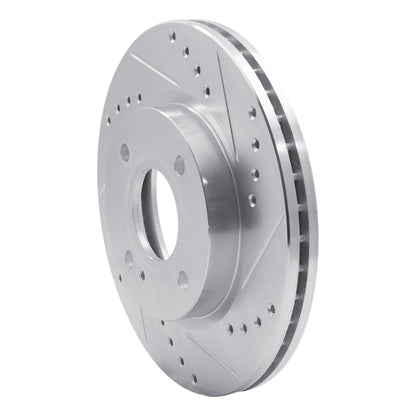 R1 Concepts R1 11-19 Ford Fiesta (USA/Canada) Front Right Drilled & Slotted Silver Brake Rotor