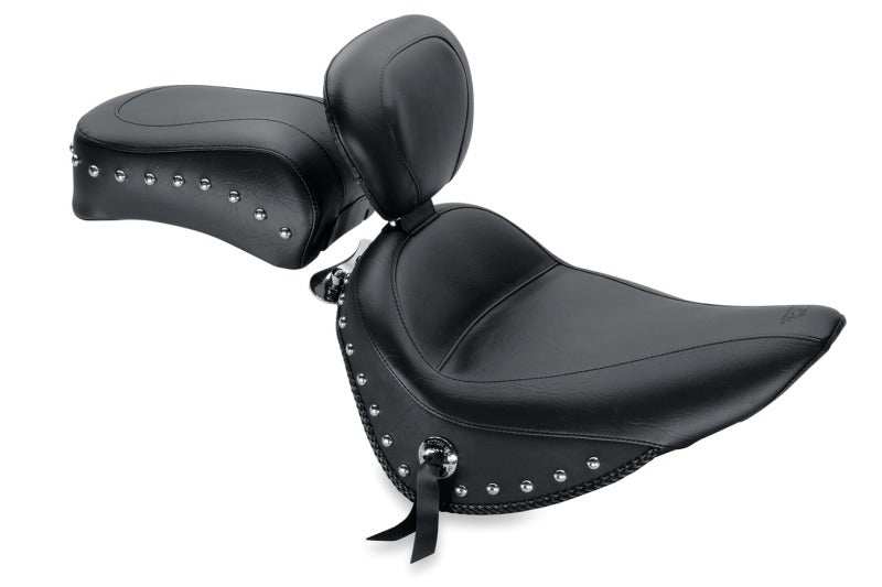 Mustang Motorcycle Mustang 00-15 Harley Softail Std Rear Tire Std Touring, Wide Touring Recessed Passenger Seat - Black