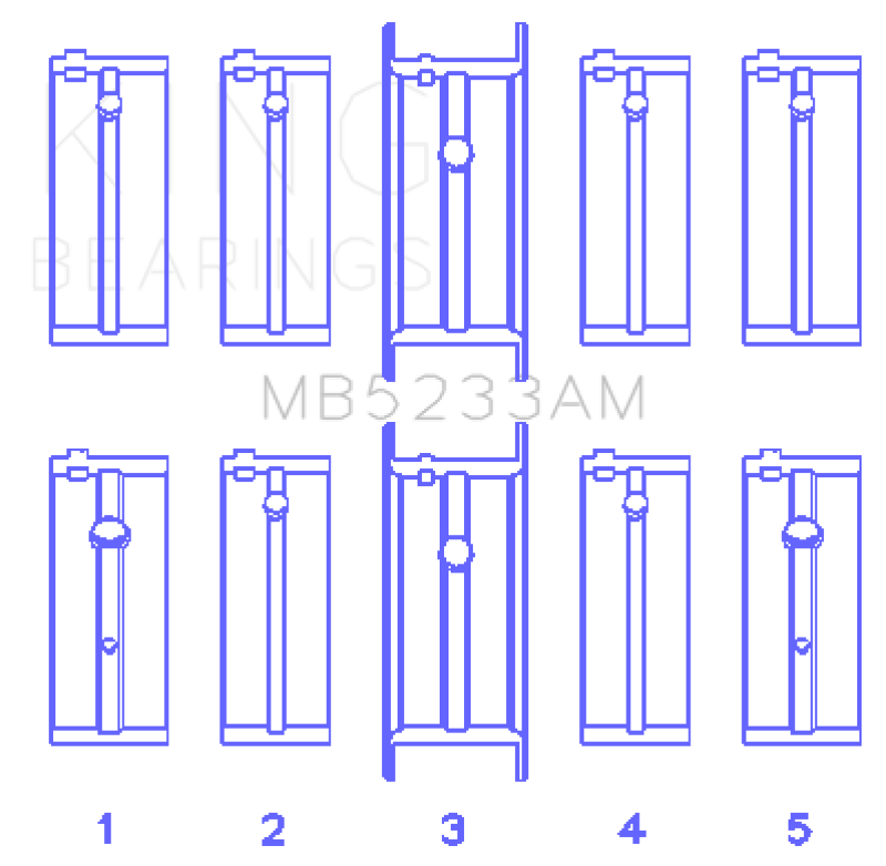 King Engine Bearings Nissan L20B/Z20/Z22/Z24 (Size +1.0mm) Main Bearing Set