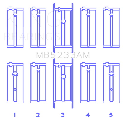King Engine Bearings Nissan L20B/Z20/Z22/Z24 (Size +1.0mm) Main Bearing Set