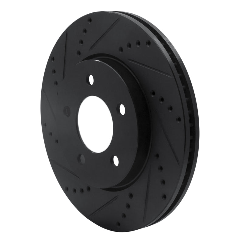 R1 Concepts R1 04-08 Chrysler Pacifica Front Left Drilled & Slotted Black Brake Rotor