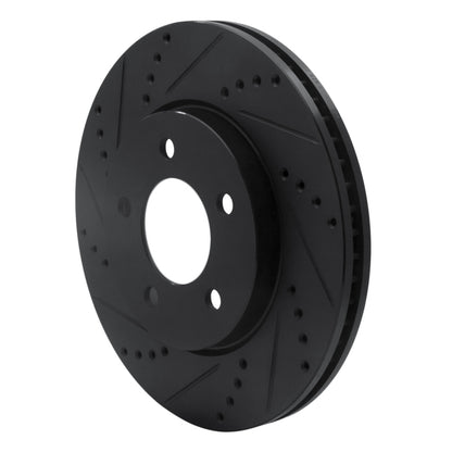 R1 Concepts R1 04-08 Chrysler Pacifica Front Left Drilled & Slotted Black Brake Rotor