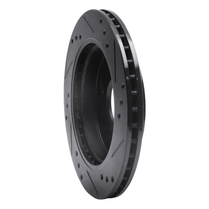 R1 Concepts R1 95-04 Ford Contour Rear Left Drilled & Slotted Black Brake Rotor