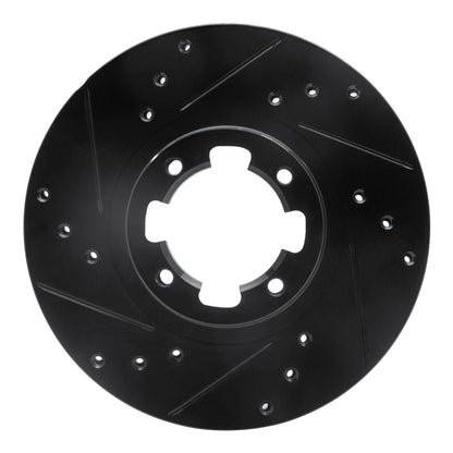 R1 Concepts R1 85-94 Subaru GL-10 Front Left Drilled & Slotted Black Brake Rotor