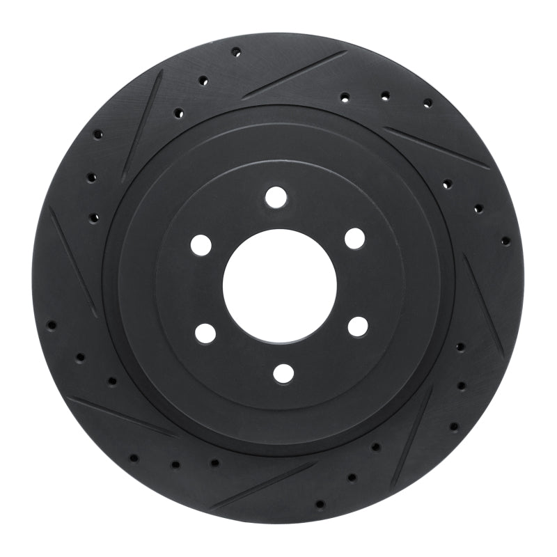 R1 Concepts R1 92-02 Dodge Viper Rear Left Drilled & Slotted Black Brake Rotor