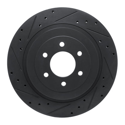 R1 Concepts R1 92-02 Dodge Viper Rear Left Drilled & Slotted Black Brake Rotor