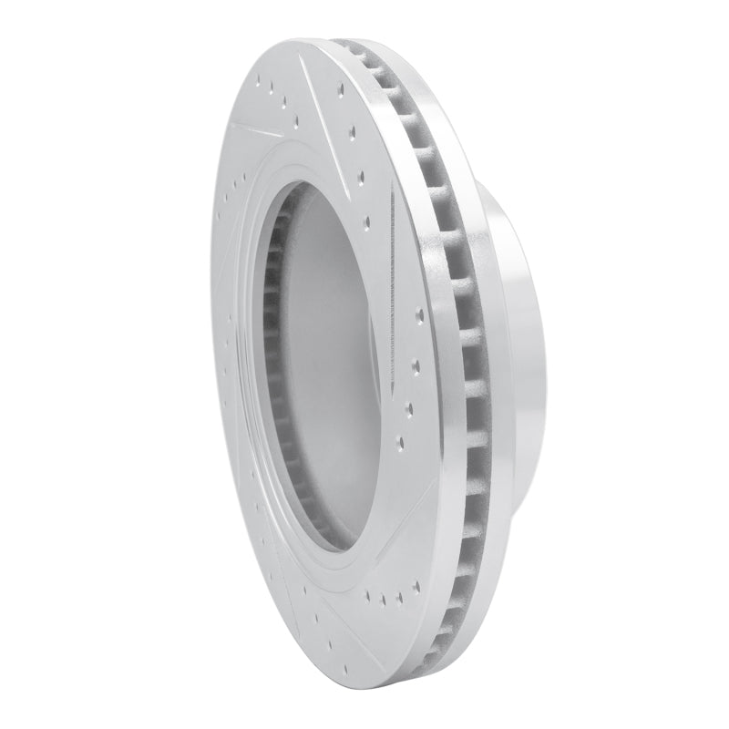 R1 Concepts R1 16-24 Nissan Titan XD Front Left Drilled & Slotted Silver Brake Rotor