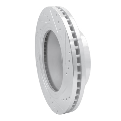 R1 Concepts R1 16-24 Nissan Titan XD Front Left Drilled & Slotted Silver Brake Rotor