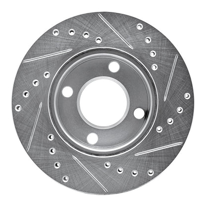R1 Concepts R1 84-87 Audi 4000 Quattro Front Left Drilled & Slotted Silver Brake Rotor
