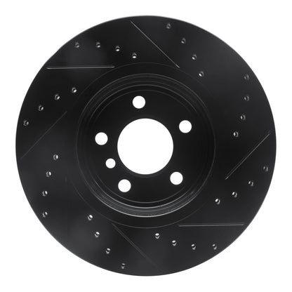 R1 Concepts R1 04-10 BMW X3 Front Left Drilled & Slotted Black Brake Rotor
