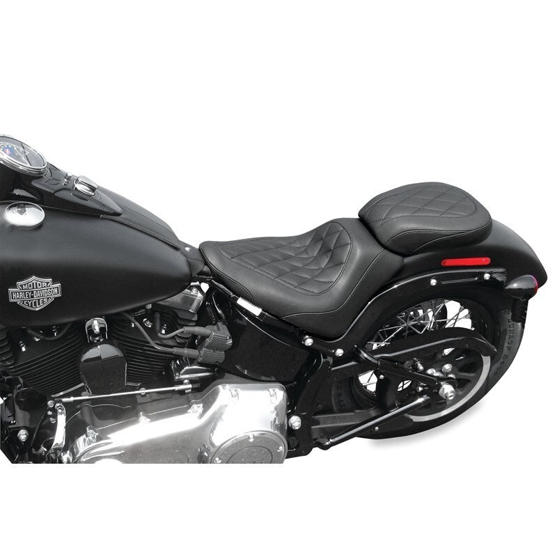 Mustang Motorcycle Mustang 11-13 Harley Blackline, 12-17 Slim,Slim S Wide Tripper Solo Seat Diamond Stitch - Black