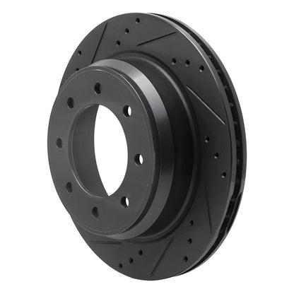 R1 Concepts R1 12-21 Nissan NV1500 Rear Left Drilled & Slotted Black Brake Rotor