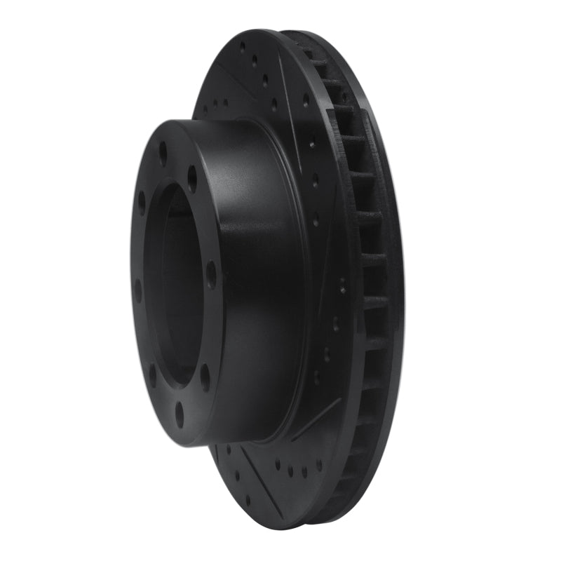 R1 Concepts R1 76-79 Ford F-250 4WD (Excl Super Duty) Front Right Drilled & Slotted Black Brake Rotor