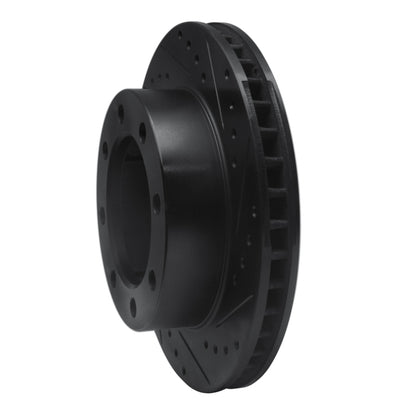 R1 Concepts R1 76-79 Ford F-250 4WD (Excl Super Duty) Front Right Drilled & Slotted Black Brake Rotor