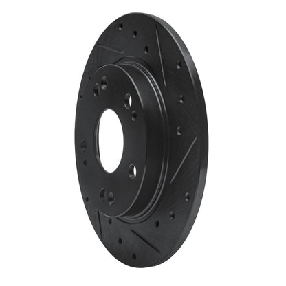R1 Concepts R1 11-15 Honda CR-Z Rear Right Drilled & Slotted Black Brake Rotor