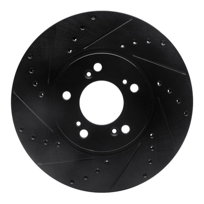 R1 Concepts R1 99-04 Acura RL Front Left Drilled & Slotted Black Brake Rotor