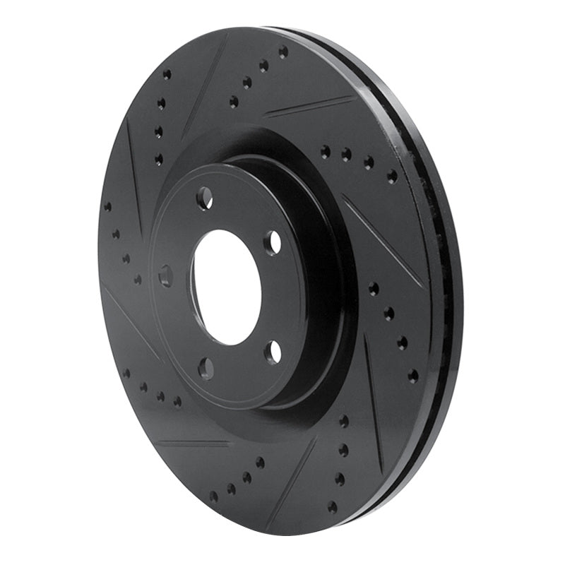 R1 Concepts R1 07-15 Ford Edge Front Left Drilled & Slotted Black Brake Rotor