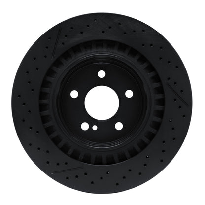 R1 Concepts R1 05-11 Mercedes-Benz CLK63 AMG Rear Drilled & Slotted Black Brake Rotor