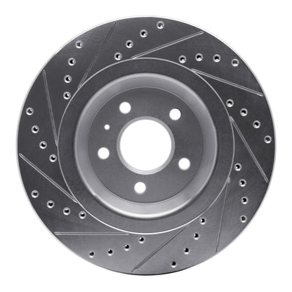 R1 Concepts R1 2008-2025 Audi A6 Quattro Rear Right Drilled & Slotted Silver Brake Rotor