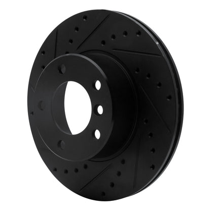 R1 Concepts R1 96-03 BMW 528I Front Left Drilled & Slotted Black Brake Rotor