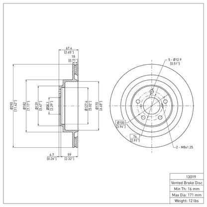 DFC 05-09 Subaru Impreza Rear Brake Rotor