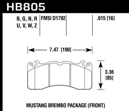 Hawk Performance Hawk 15-17 Ford Mustang Brembo Package DTC-30 Front Brake Pads