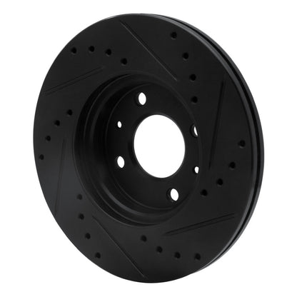 R1 Concepts R1 12-25 Dodge Attitude (Mexico) Front Left Drilled & Slotted Black Brake Rotor