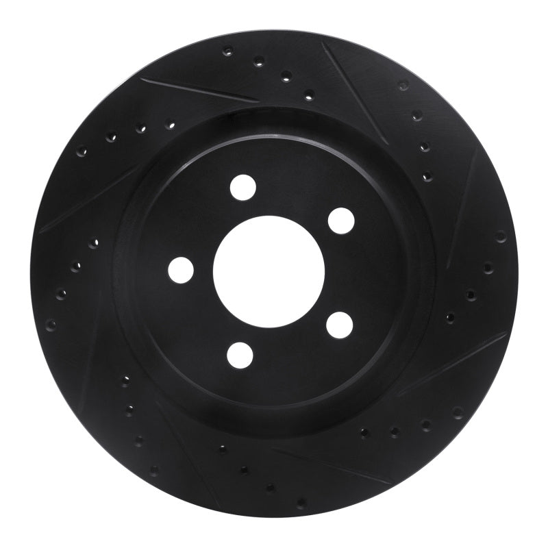 R1 Concepts R1 11-12 Jeep Liberty Front Right Drilled & Slotted Black Brake Rotor