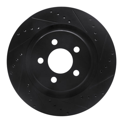 R1 Concepts R1 11-12 Jeep Liberty Front Right Drilled & Slotted Black Brake Rotor